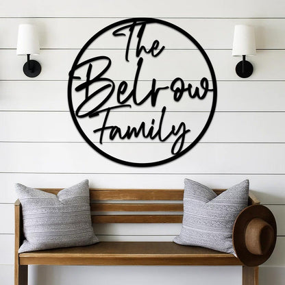 Family Name Sign in Circle