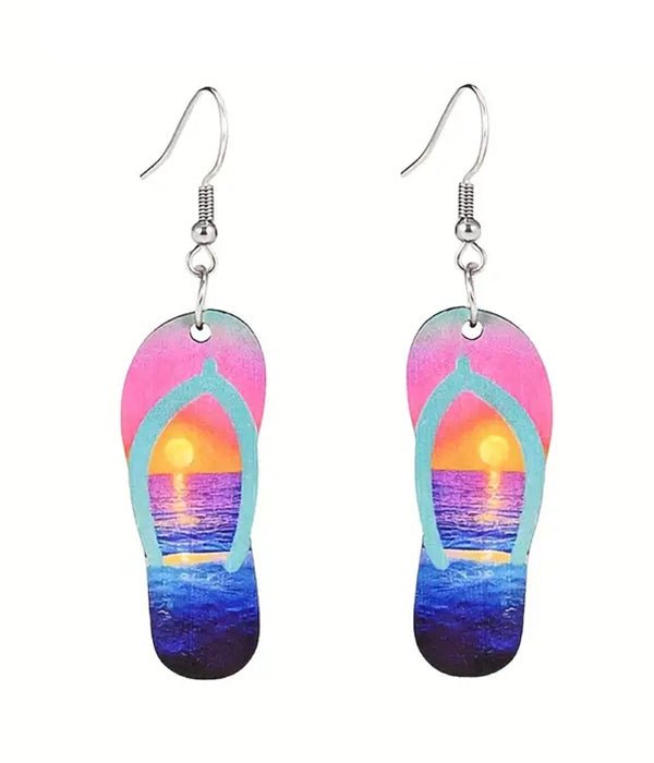 Flip Flop Earrings - Sunset