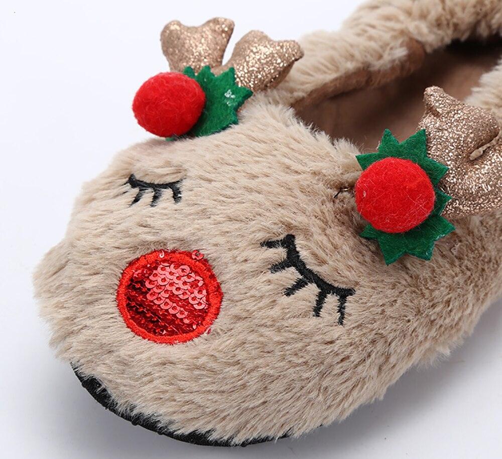 Women's Fluffy Christmas Slippers