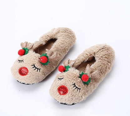 Women's Fluffy Christmas Slippers