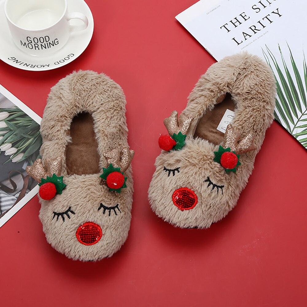 Women's Fluffy Christmas Slippers