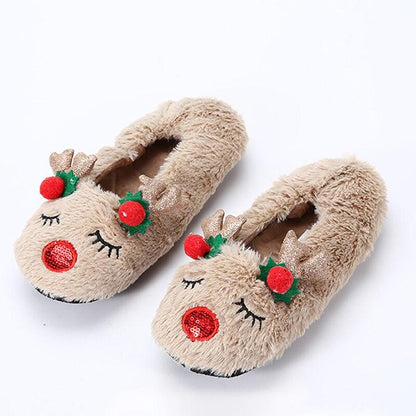 Women's Fluffy Christmas Slippers