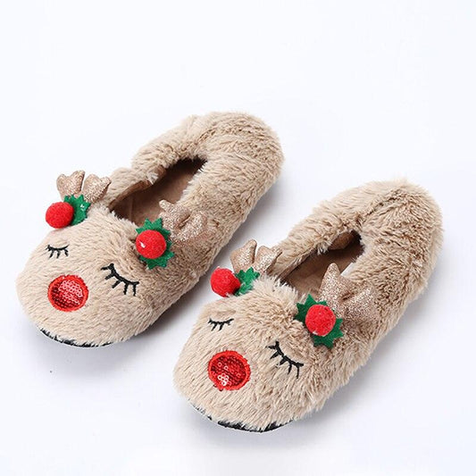 Women's Fluffy Christmas Slippers