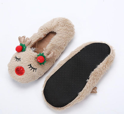 Women's Fluffy Christmas Slippers