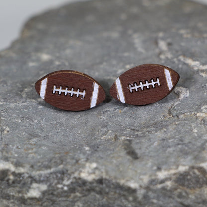 Football Wooden Dangle Earrings | Sports Jewelry