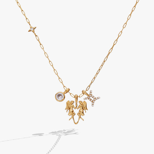 Gemini Zodiac Charm Cluster Necklace - ALEX AND ANI
