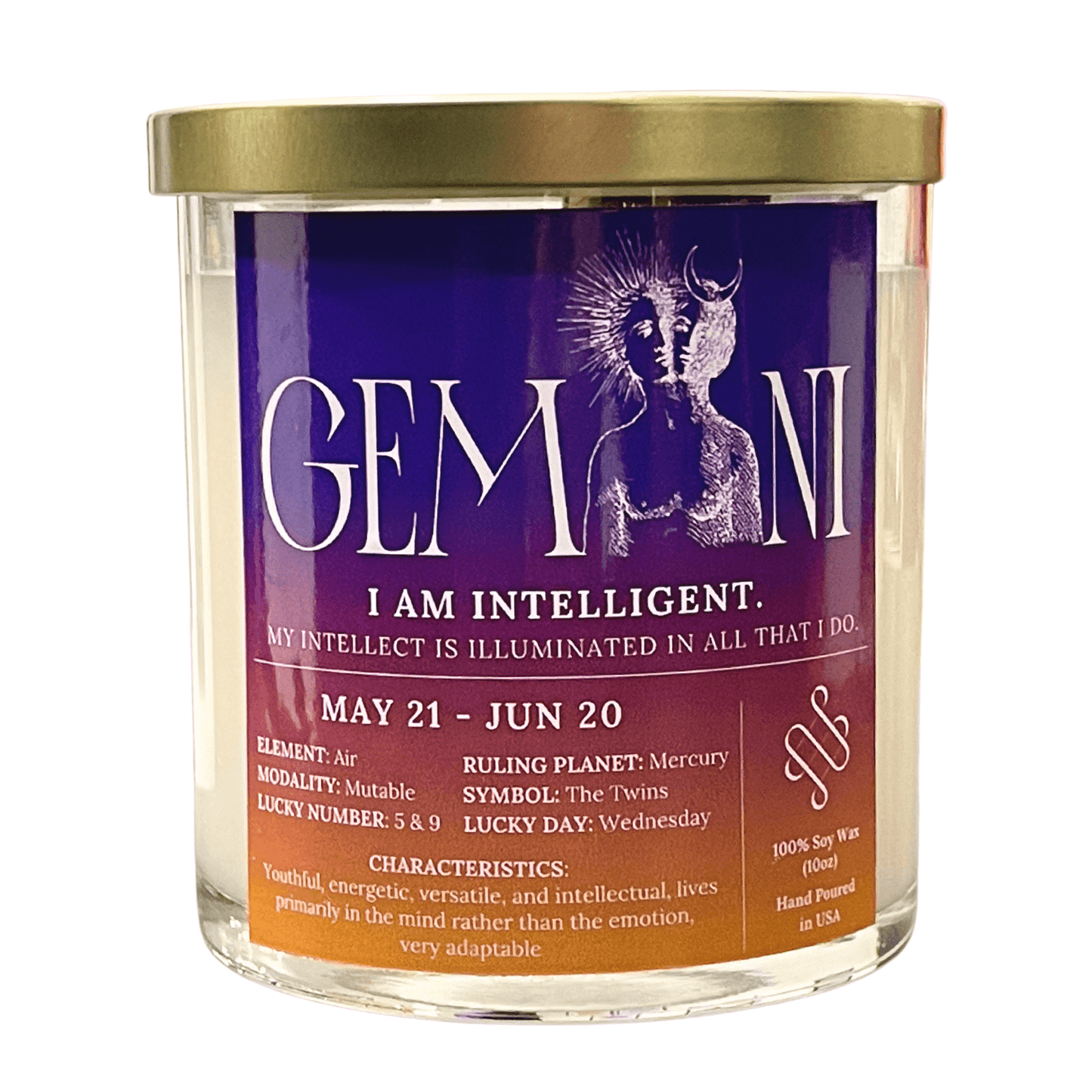 Gemini Zodiac Sign Candle