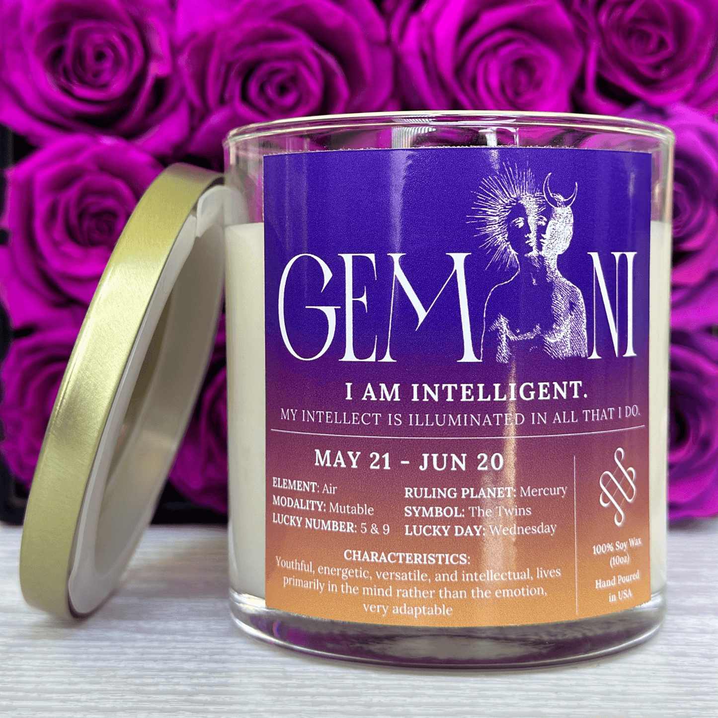 Gemini Zodiac Sign Candle