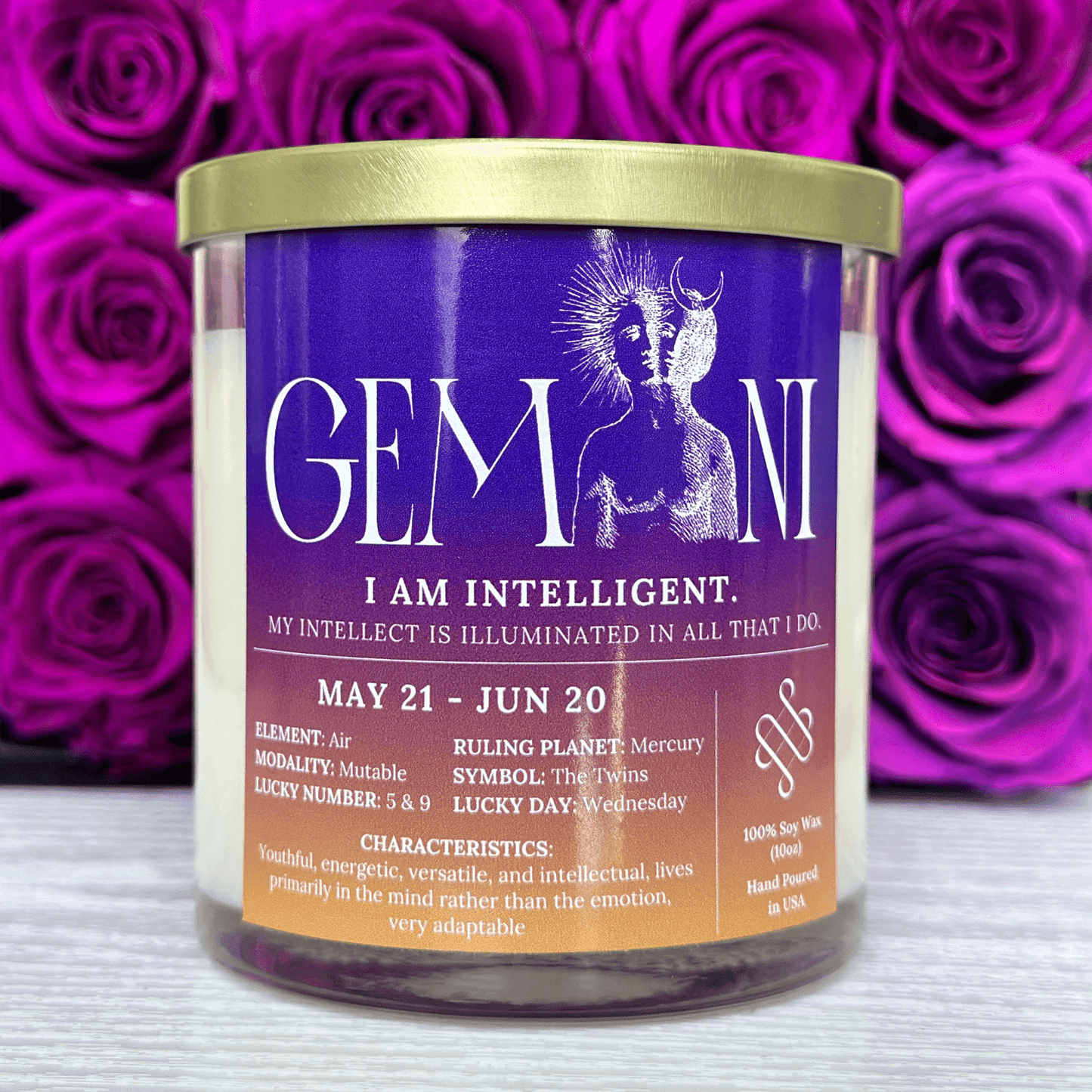 Gemini Zodiac Sign Candle