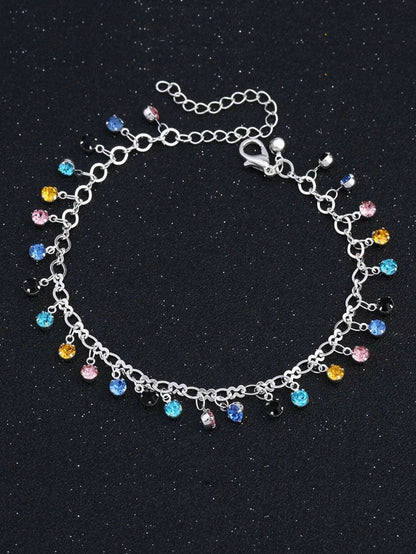 Mixed Rhinestone Charm Chain Anklet Ankle Bracelet