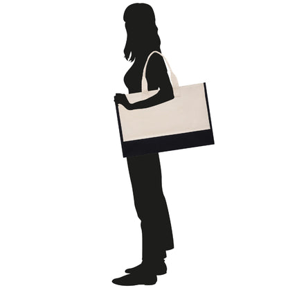 Honeymoon Vibes Beach Tote Bag XL - Oversized Chic Tote Bag with Zipper and Inner Pocket -Honeymooners Honeymoon Gifts Bridal Gift Newlyweds