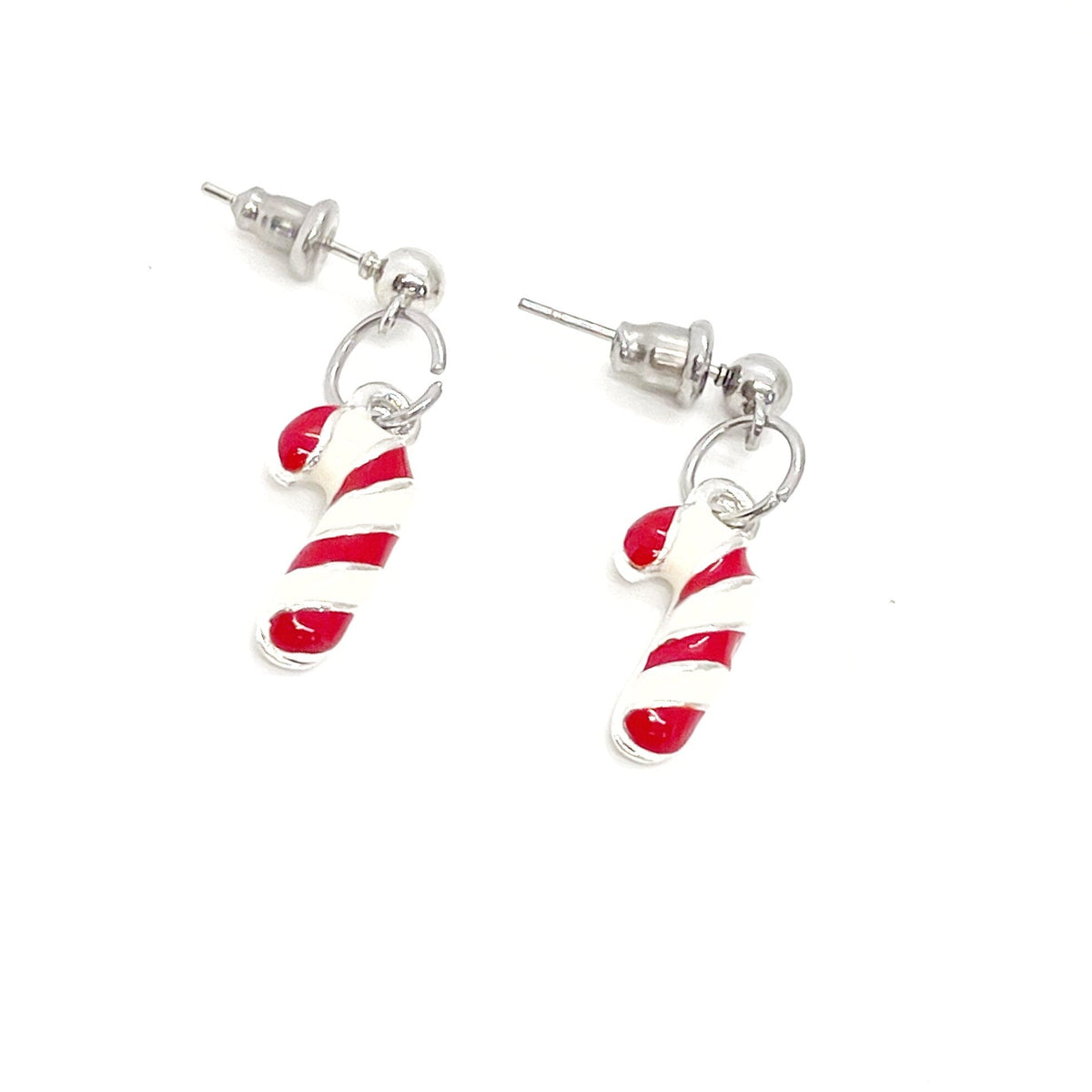Red & White Christmas Candy Cane Earrings