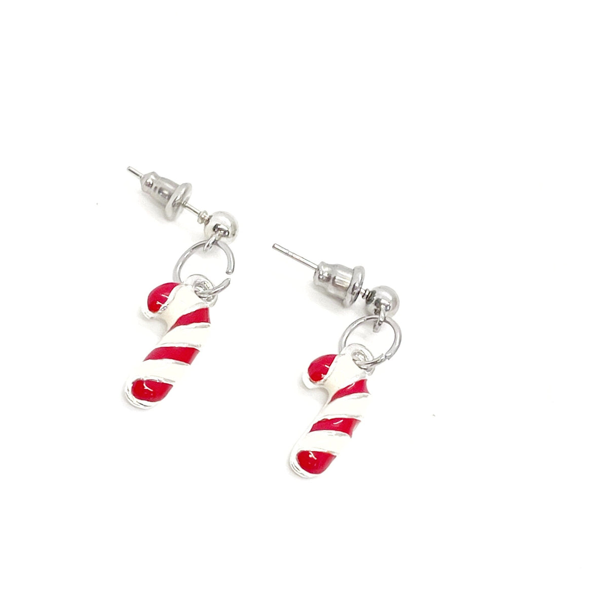 Red & White Christmas Candy Cane Earrings