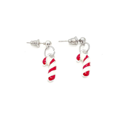Red & White Christmas Candy Cane Earrings