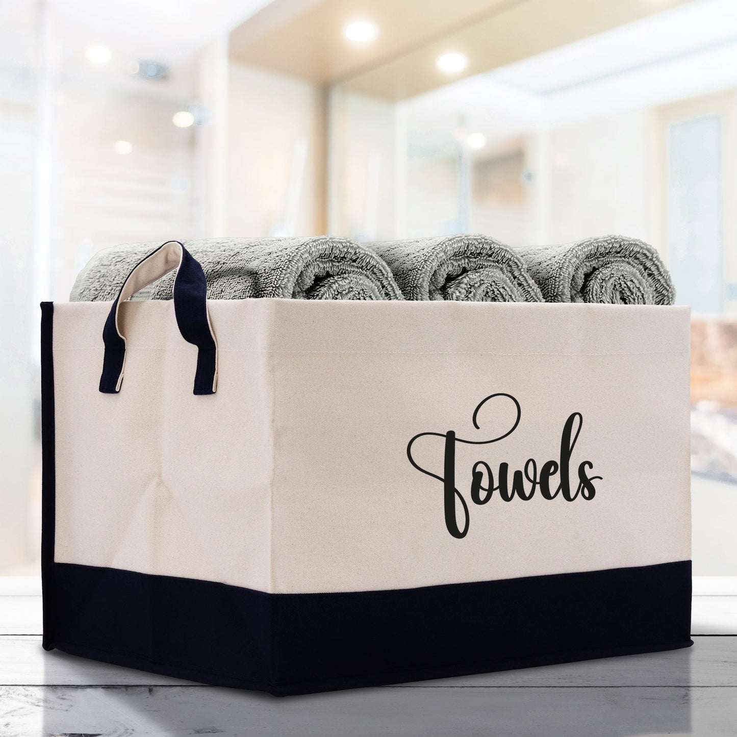 Personalized Canvas Storage Tote Bag Storage Towels