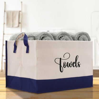 Personalized Canvas Storage Tote Bag Storage Towels