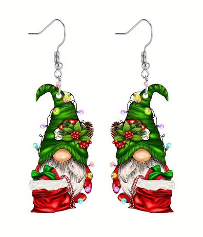 Christmas Gnome Earrings - Xmas Sack Fashion Hut Jewelry