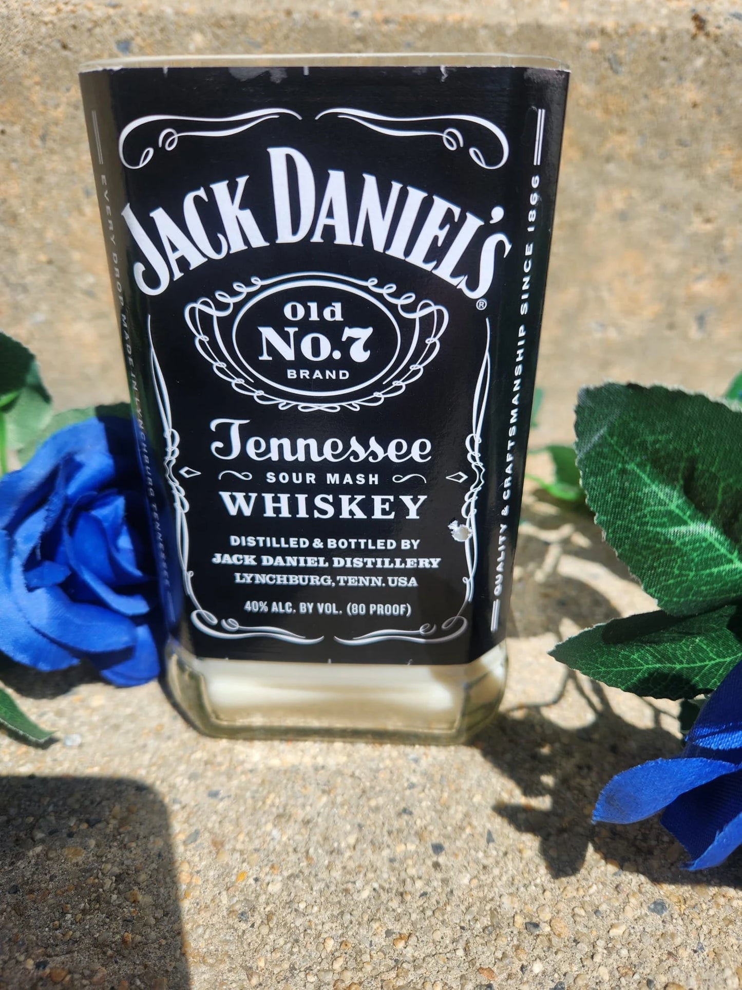 Jack Daniels Upcycled Candle - Black Cherry Whiskey scented candle (10 oz)