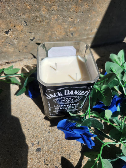 Jack Daniels Upcycled Candle - Black Cherry Whiskey scented candle (10 oz)