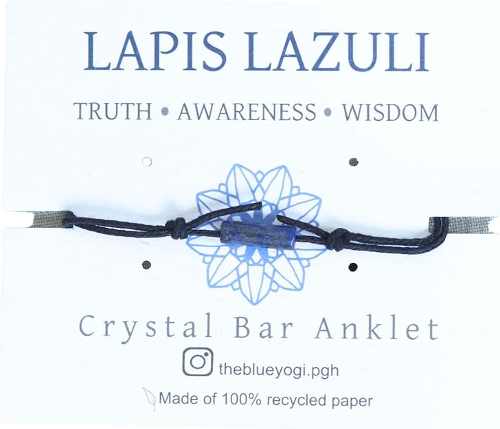 Lapis Lazuli Bar Minimal and Adjustable Anklet