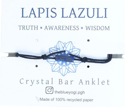 Lapis Lazuli Bar Minimal and Adjustable Anklet