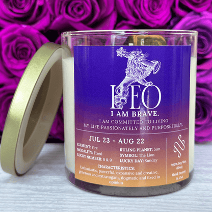 Leo Zodiac Sign Candle