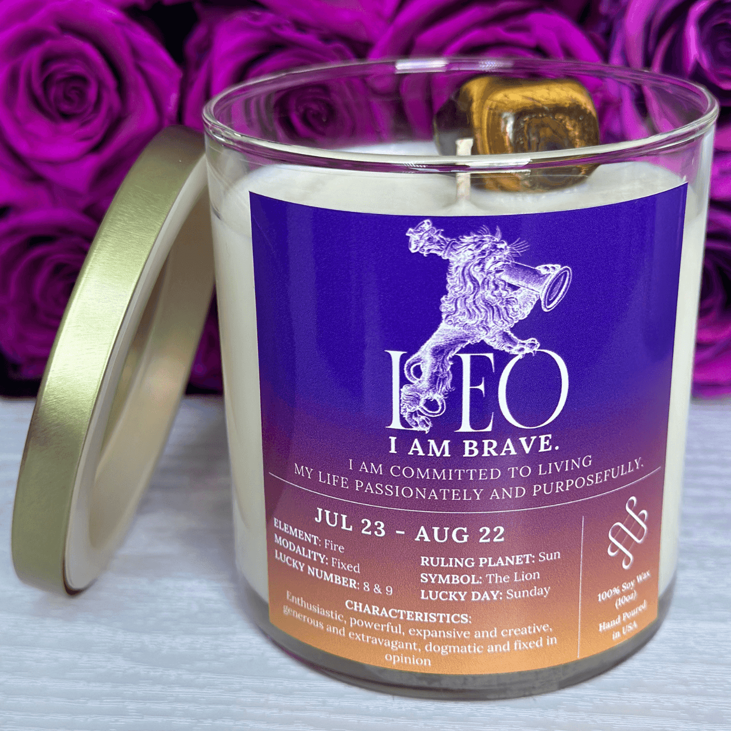 Leo Zodiac Sign Candle