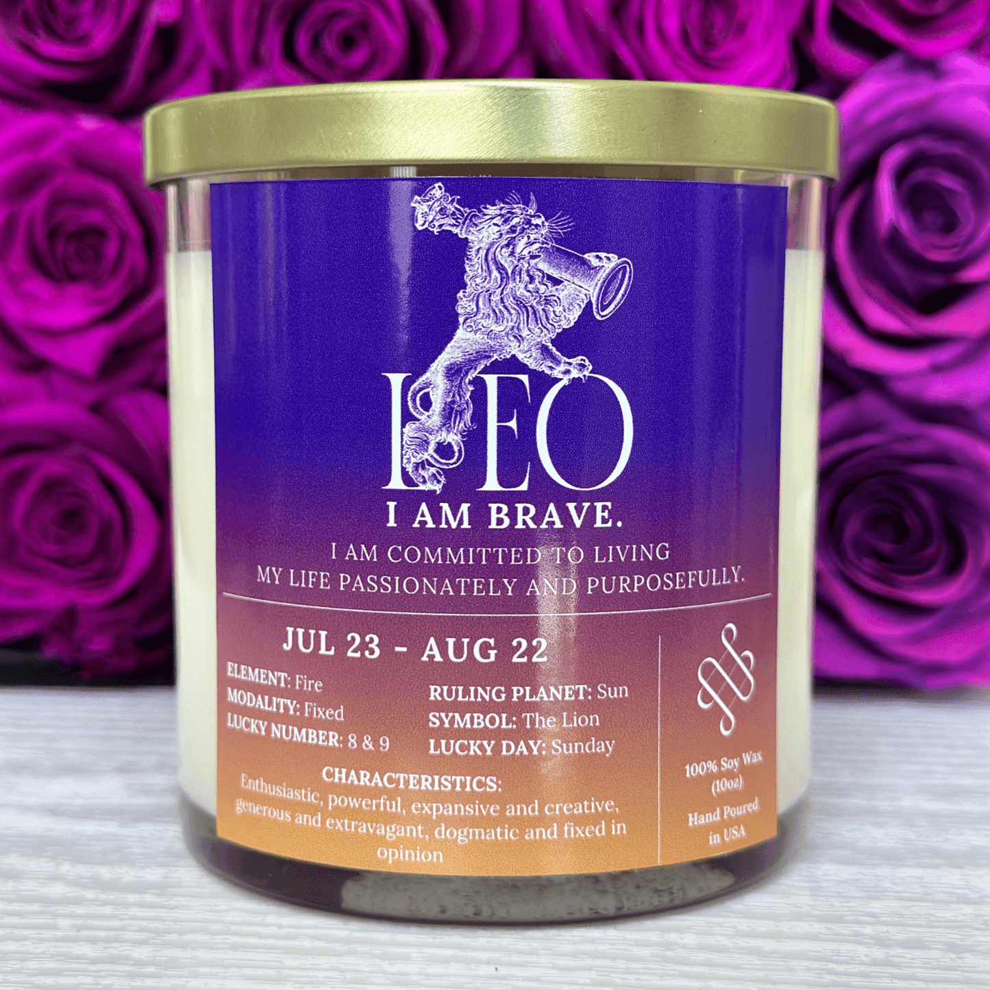 Leo Zodiac Sign Candle