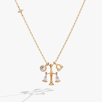 Libra Zodiac Charm Cluster Necklace - ALEX AND ANI
