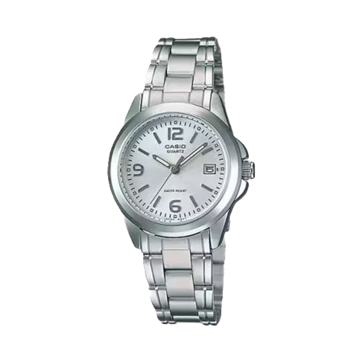 Casio Women’s Silver Dial Stainless Steel Date Display Watch - LTP-1215A-7ACR