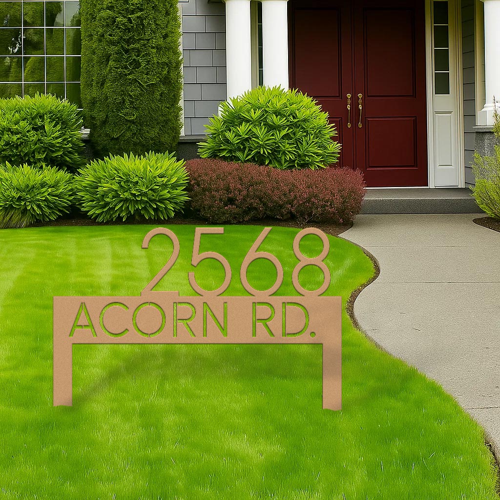 Modern Metal Address Yard Sign