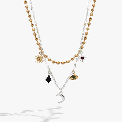 Moon Magic 2 Row Charm Necklace - ALEX AND ANI