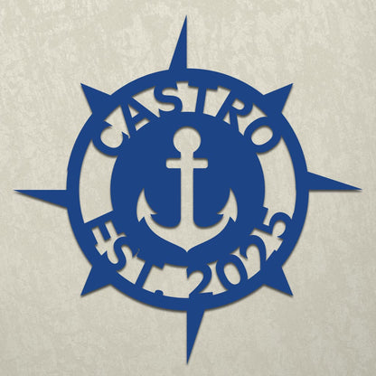 Nautical Anchor Family Established Sign