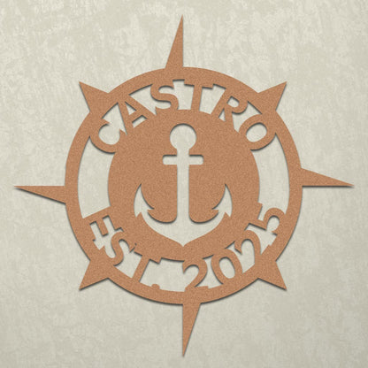 Nautical Anchor Family Established Sign