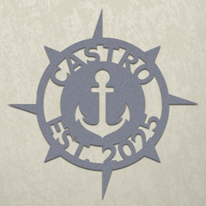 Nautical Anchor Family Established Sign
