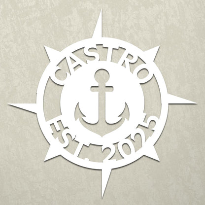 Nautical Anchor Family Established Sign