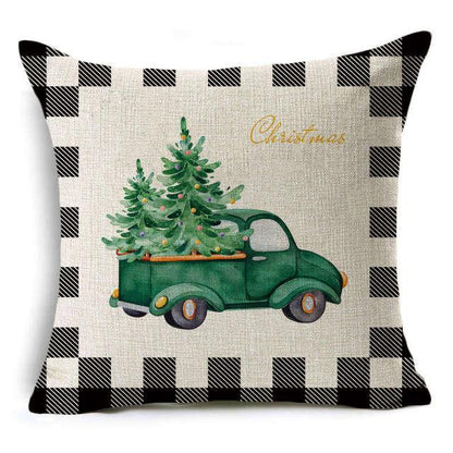 Plaid Christmas Linen Pillow Covers
