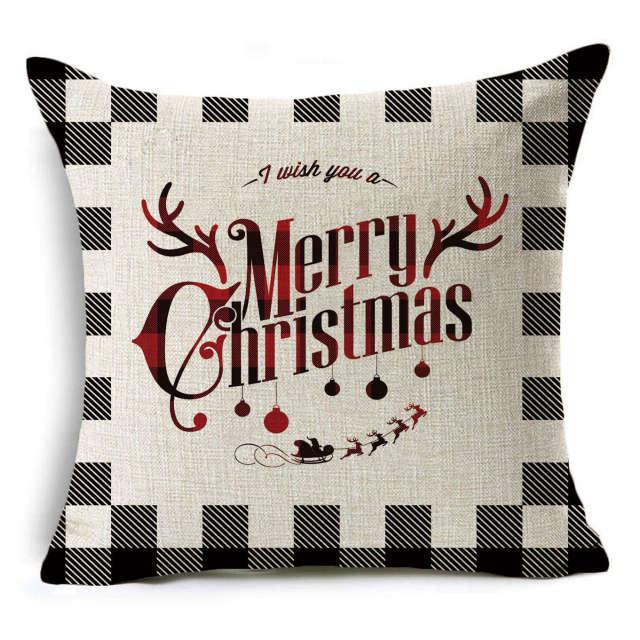 Plaid Christmas Linen Pillow Covers