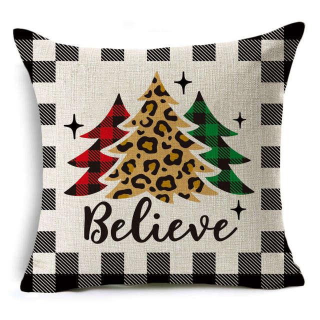 Plaid Christmas Linen Pillow Covers