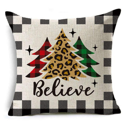 Plaid Christmas Linen Pillow Covers