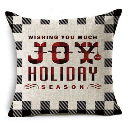 Plaid Christmas Linen Pillow Covers