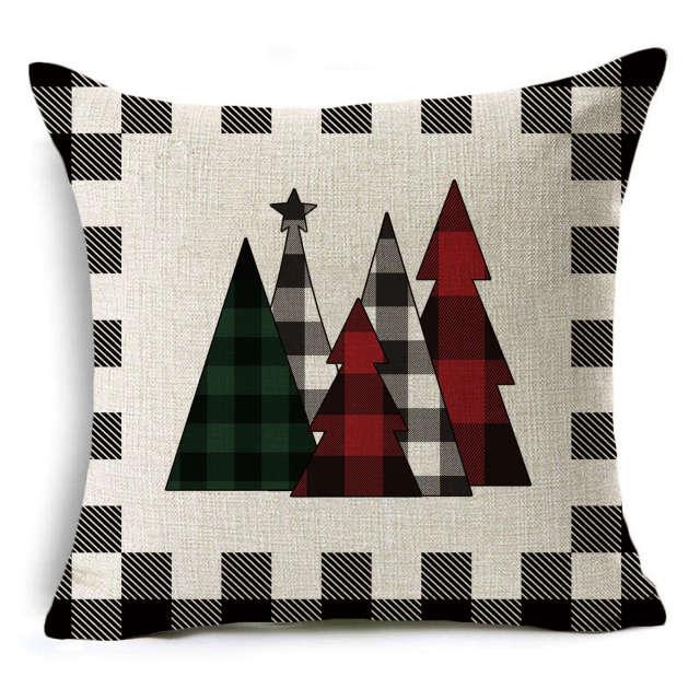 Plaid Christmas Linen Pillow Covers