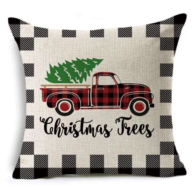 Plaid Christmas Linen Pillow Covers