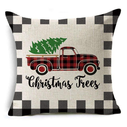 Plaid Christmas Linen Pillow Covers
