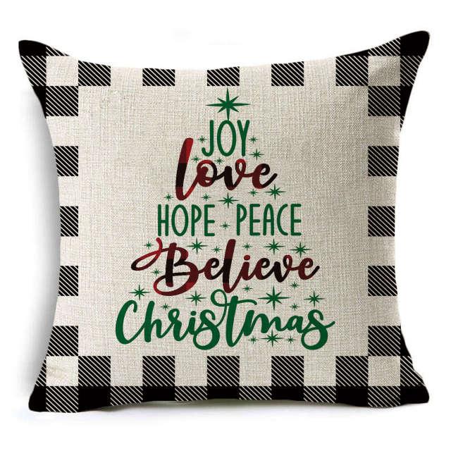 Plaid Christmas Linen Pillow Covers