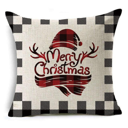 Plaid Christmas Linen Pillow Covers