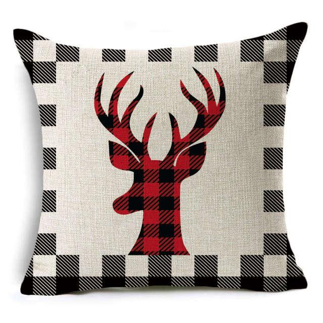 Plaid Christmas Linen Pillow Covers