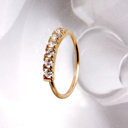 14Kt. Yellow Gold Multi-Jeweled Nose Hoop