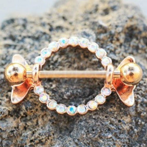 Rose Gold Jeweled Sweat Candy Nipple Shield | Fashion Hut Jewelry