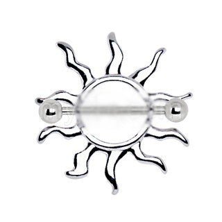 316L Stainless Steel Tribal Sun Nipple Shield - Fashion Hut Jewelry